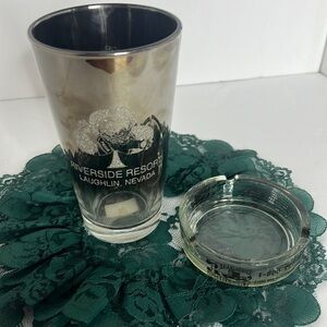 RIVERSIDE RESORT LAUGHLIN, NEVADA GLASS AND ASH TRAY
